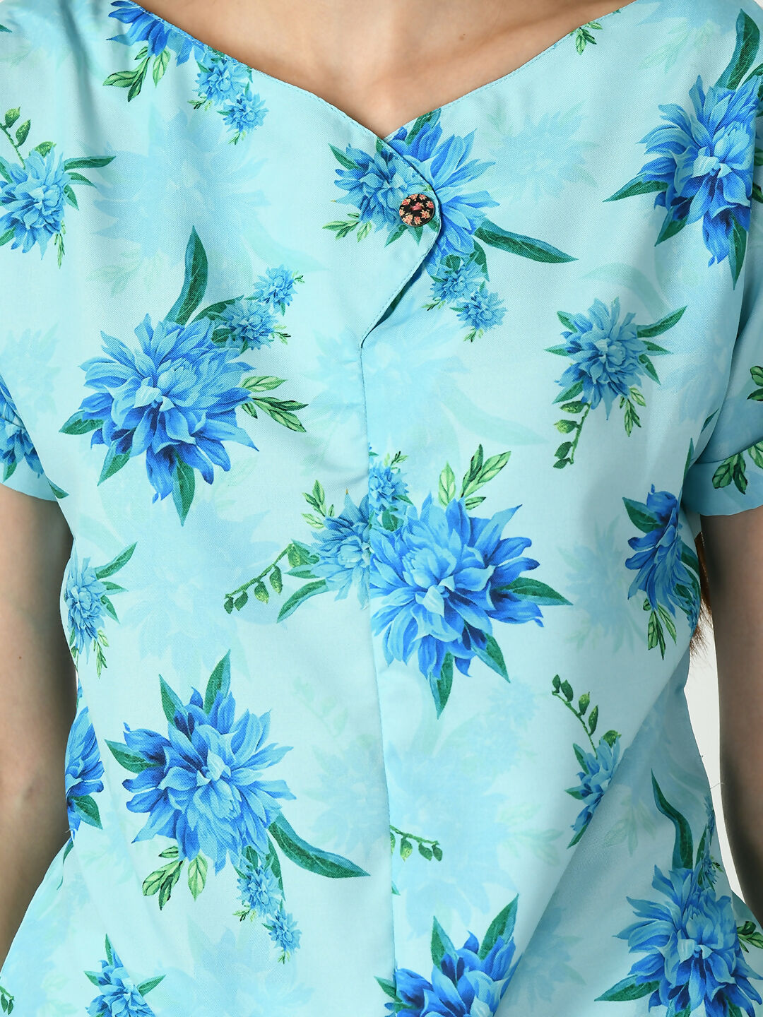 Myshka Women's Blue Printed Top