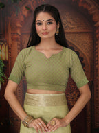 Shree Shyam Fashion Organza Mhendi Green Saree - Distacart