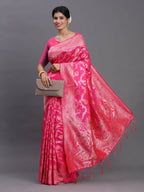 Shree Shyam Fashion Banarasi Silk Pink Saree - Distacart