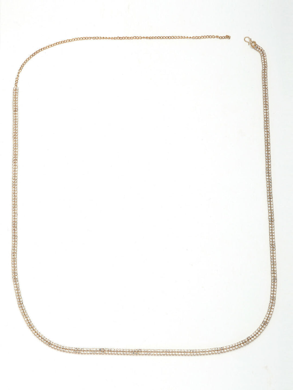 NVR Women's Gold-Polished AD-Studded Double Layered Kamarbandh Waist Chain