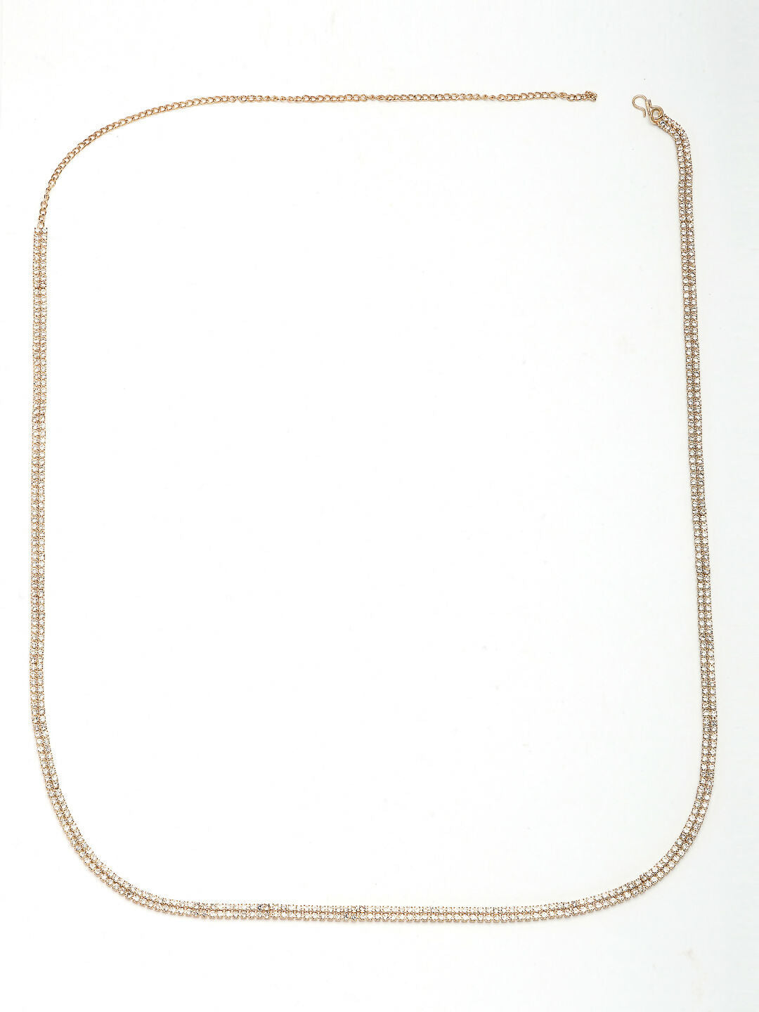 NVR Women's Gold-Polished AD-Studded Double Layered Kamarbandh Waist Chain