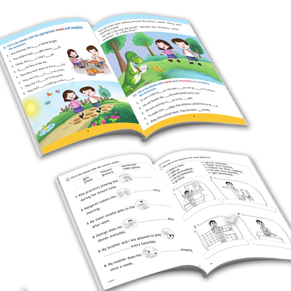 Grade 1 Ultimate English Combo Practice Workbooks Set of 4: Grammar, Writing Skills, Olympiad Prep, and Gear Up English| Ages 6-7 Years - Distacart