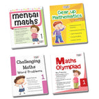 Grade 1 Comprehensive Learning with Mathematics Workbooks Set of 4 Ages 6-7 Years: Gear Up Math, Mental Math, Olympiad, and Challenging Word Problems - Distacart