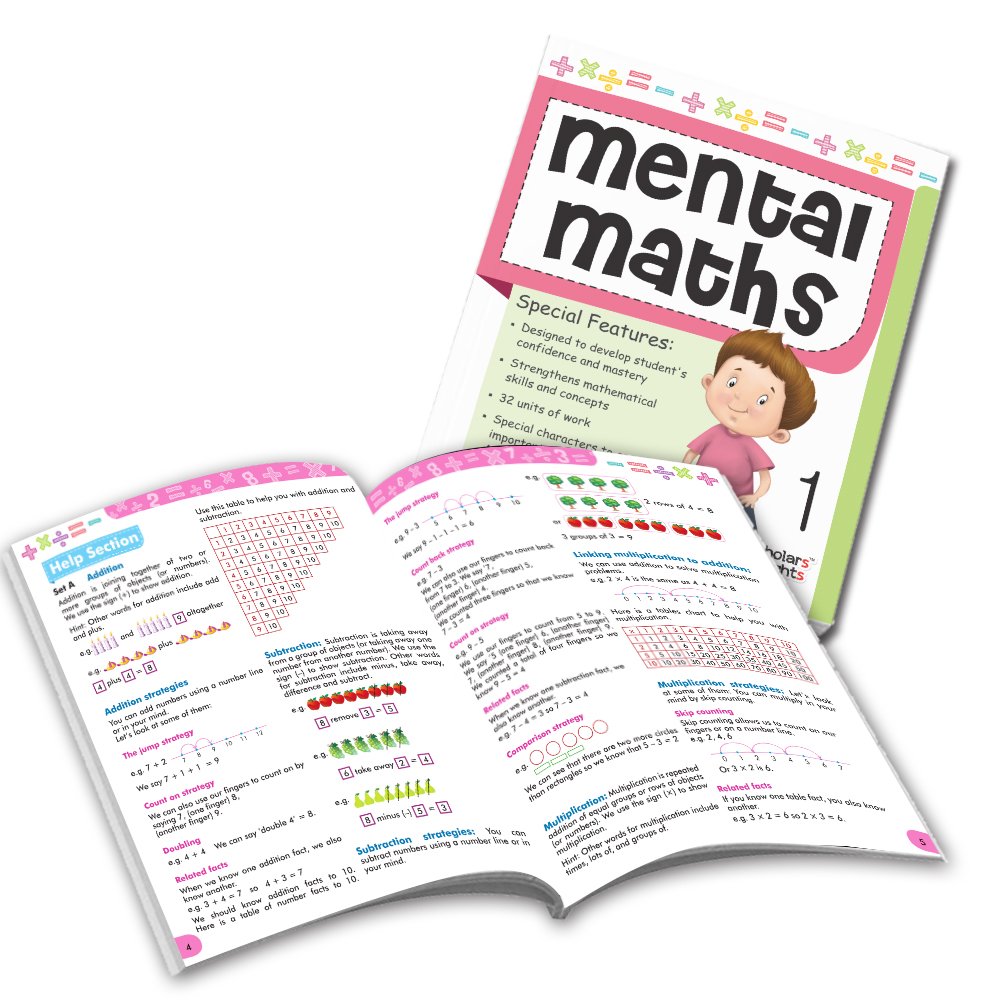 Grade 1 Comprehensive Learning with Mathematics Workbooks Set of 4 Ages 6-7 Years: Gear Up Math, Mental Math, Olympiad, and Challenging Word Problems - Distacart