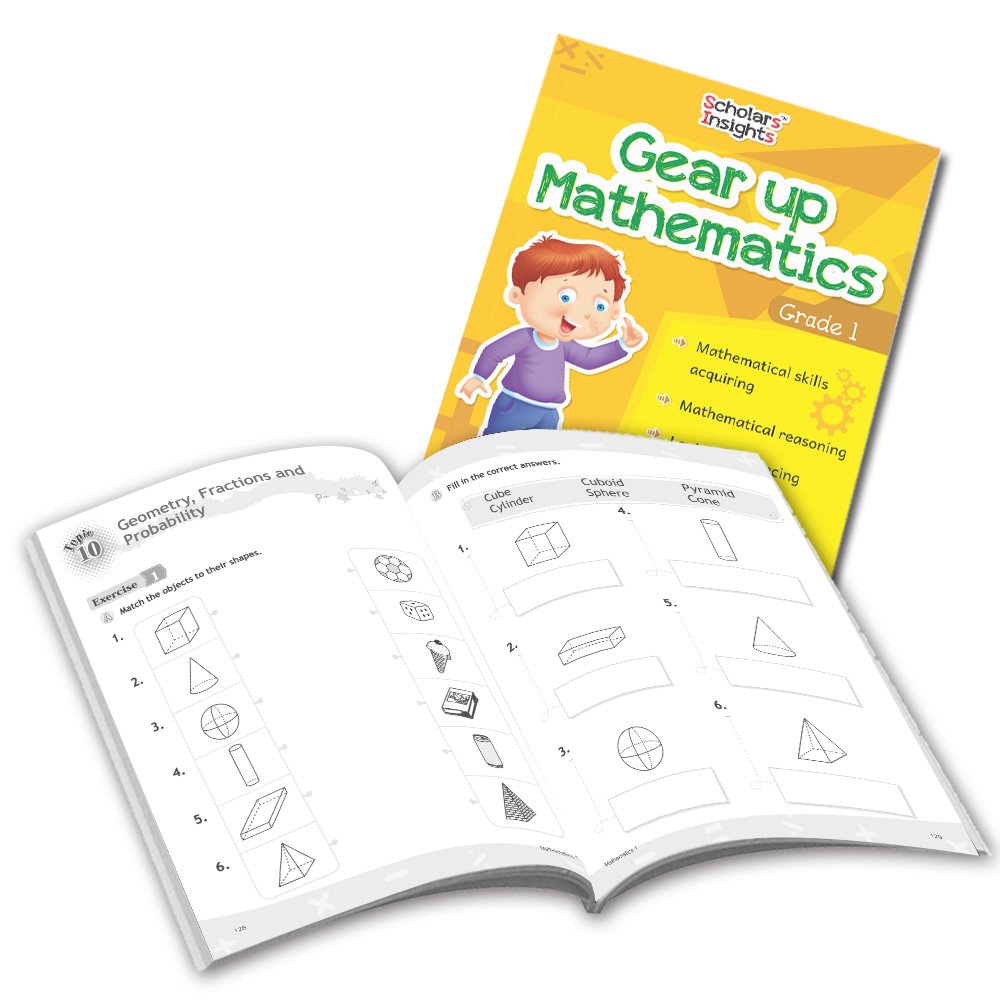 Grade 1 Comprehensive Learning with Mathematics Workbooks Set of 4 Ages 6-7 Years: Gear Up Math, Mental Math, Olympiad, and Challenging Word Problems - Distacart
