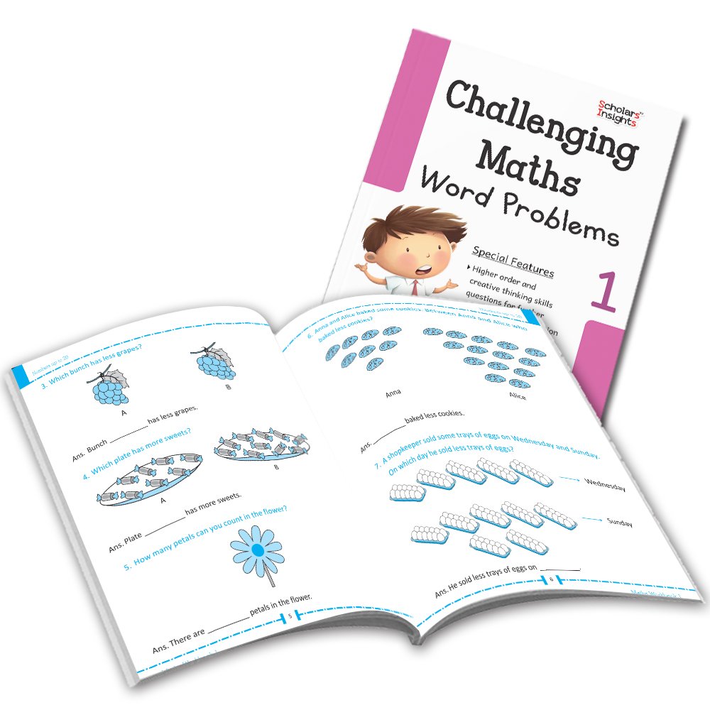 Grade 1 Comprehensive Learning with Mathematics Workbooks Set of 4 Ages 6-7 Years: Gear Up Math, Mental Math, Olympiad, and Challenging Word Problems - Distacart