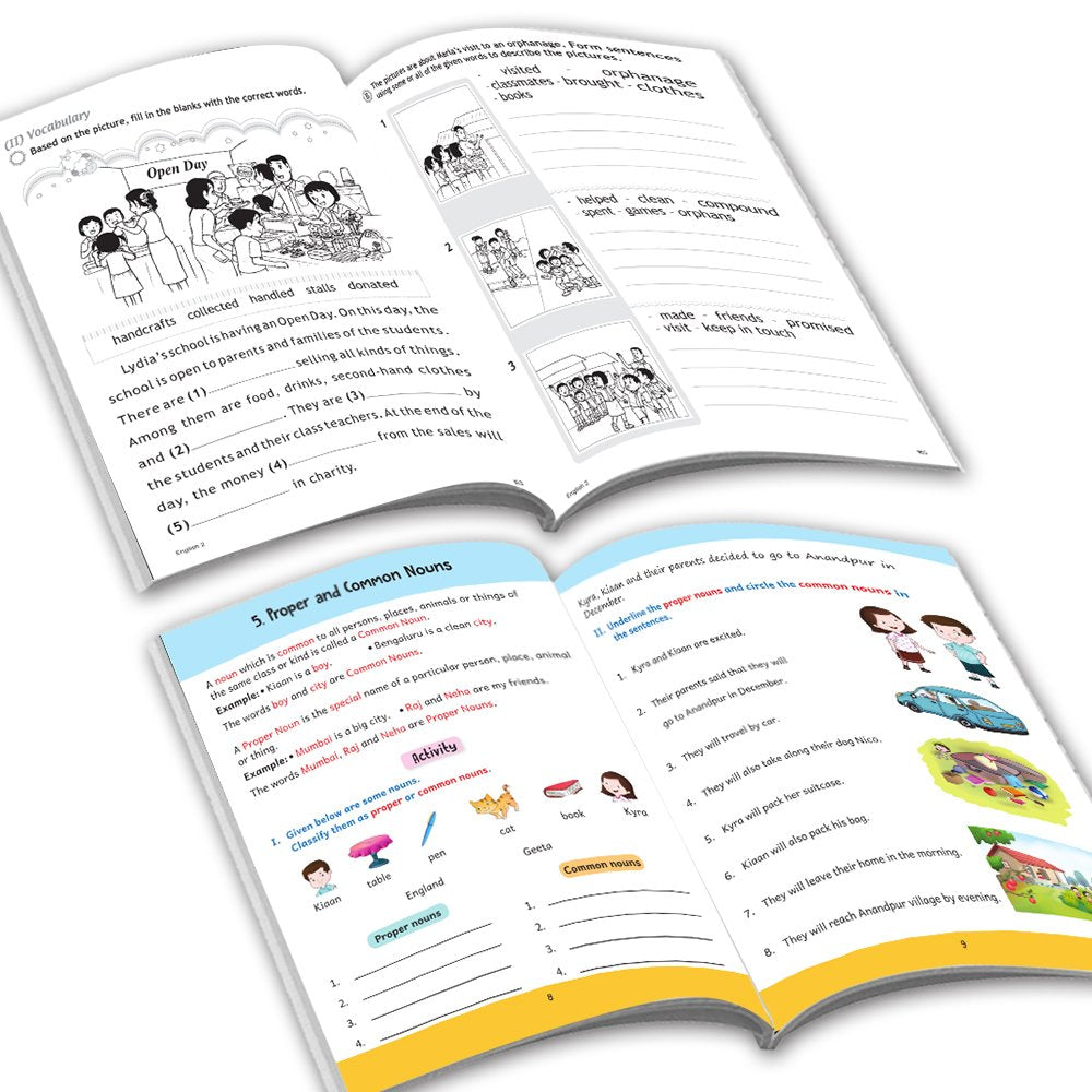 Grade 2 Ultimate English Combo Practice Workbooks Set of 4: Grammar, Writing Skills, Olympiad Prep, and Gear Up English| Ages 7-8 Years - Distacart