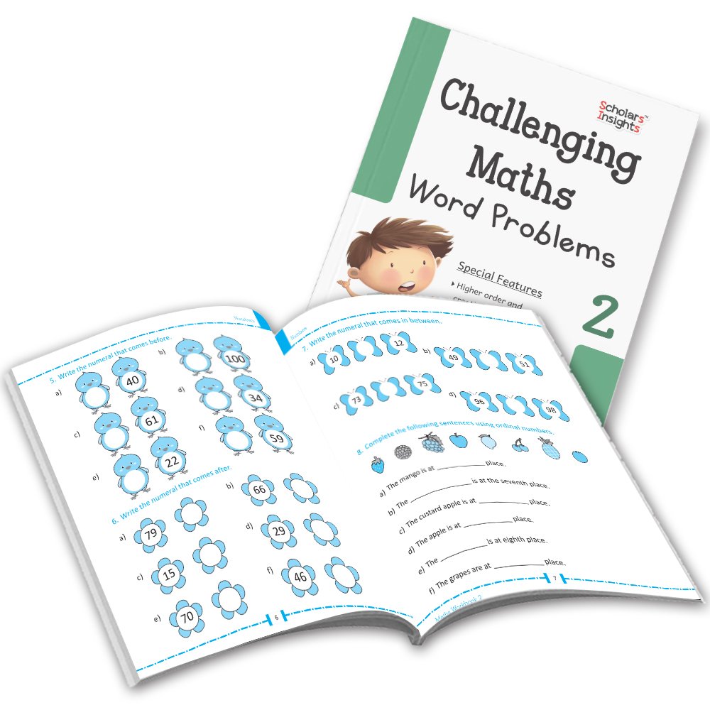Grade 2 Comprehensive Learning with Mathematics Workbooks Set of 4 Ages 7-8 Years: Gear Up Math, Mental Math, Olympiad, and Challenging Word Problems - Distacart