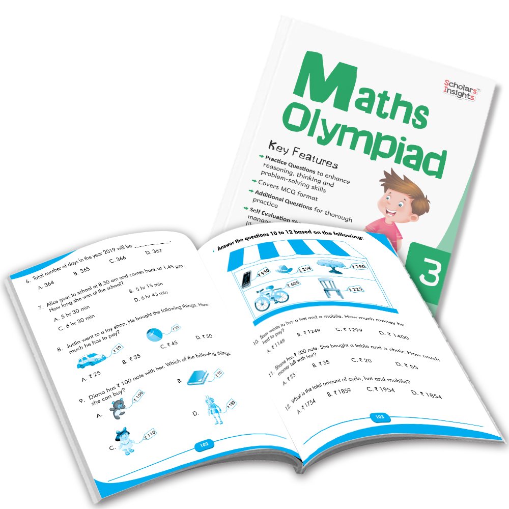 Grade 3 Comprehensive Learning with Mathematics Workbooks Set of 4 Ages 8-9 Years: Gear Up Math, Mental Math, Olympiad, and Challenging Word Problems - Distacart