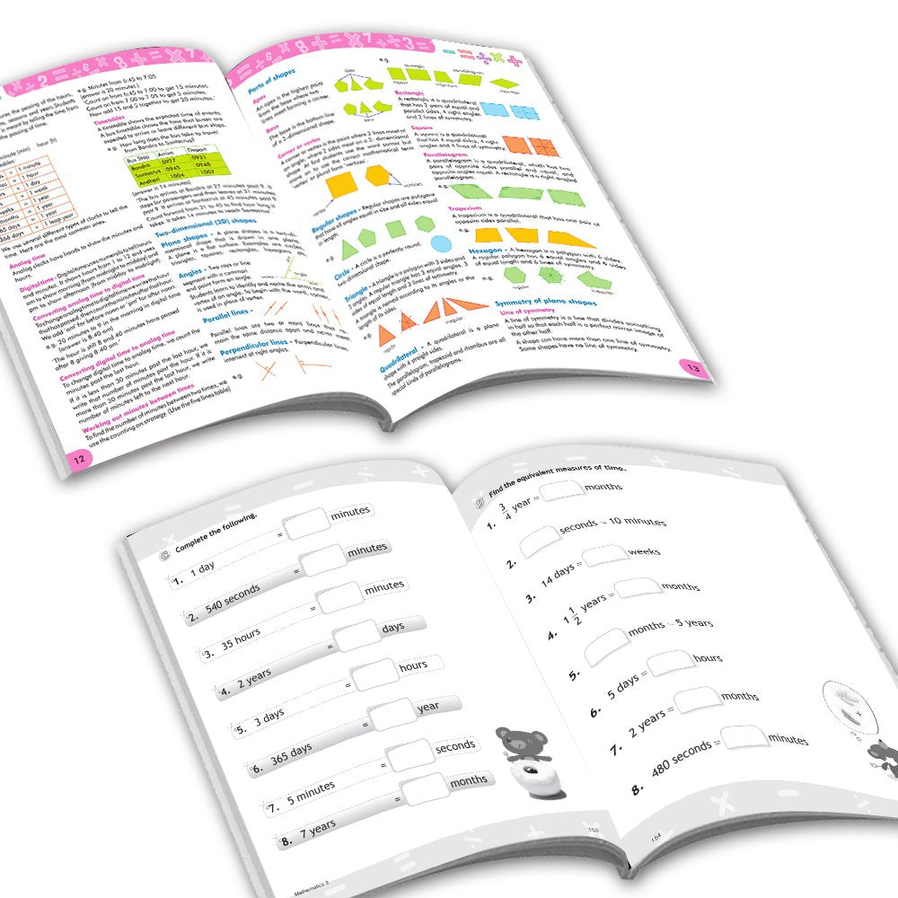 Grade 3 Comprehensive Learning with Mathematics Workbooks Set of 4 Ages 8-9 Years: Gear Up Math, Mental Math, Olympiad, and Challenging Word Problems - Distacart