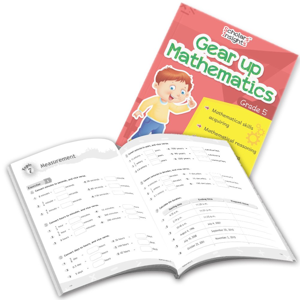 Grade 5 Comprehensive Learning with Mathematics Workbooks Set of 4 Ages 10-11 Years: Gear Up Math, Mental Math, Olympiad,Challenging Word Problems - Distacart