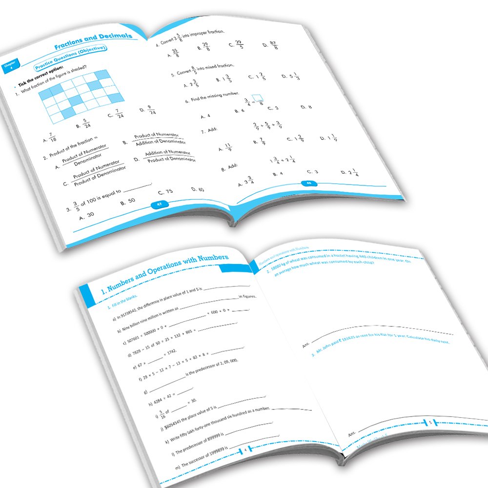 Grade 5 Comprehensive Learning with Mathematics Workbooks Set of 4 Ages 10-11 Years: Gear Up Math, Mental Math, Olympiad,Challenging Word Problems - Distacart