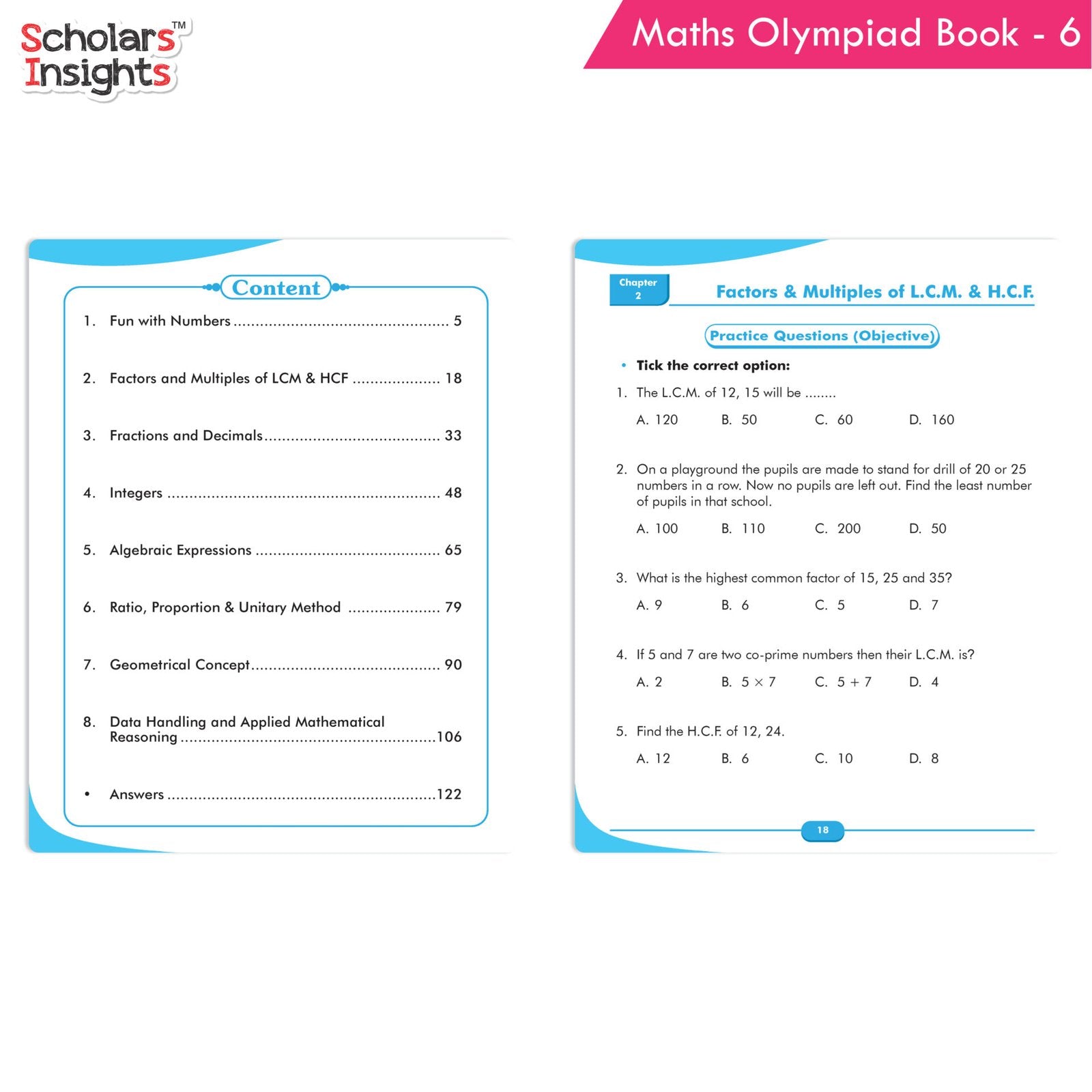 Grade 6 Comprehensive Learning with Mathematics Workbooks Set of 4 Ages 11-12 Years: Gear Up Math, Mental Math, Olympiad, Challenging Word Problems - Distacart
