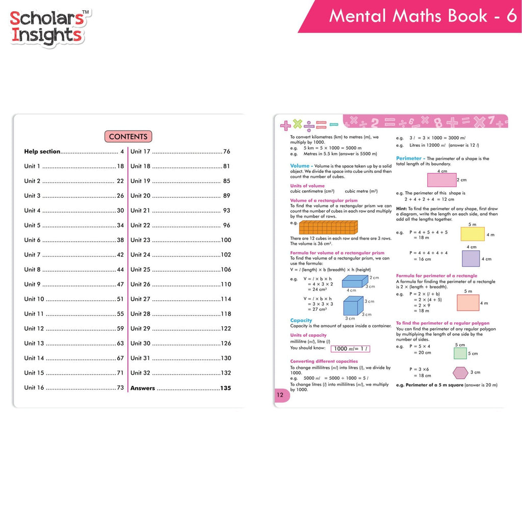 Grade 6 Comprehensive Learning with Mathematics Workbooks Set of 4 Ages 11-12 Years: Gear Up Math, Mental Math, Olympiad, Challenging Word Problems - Distacart