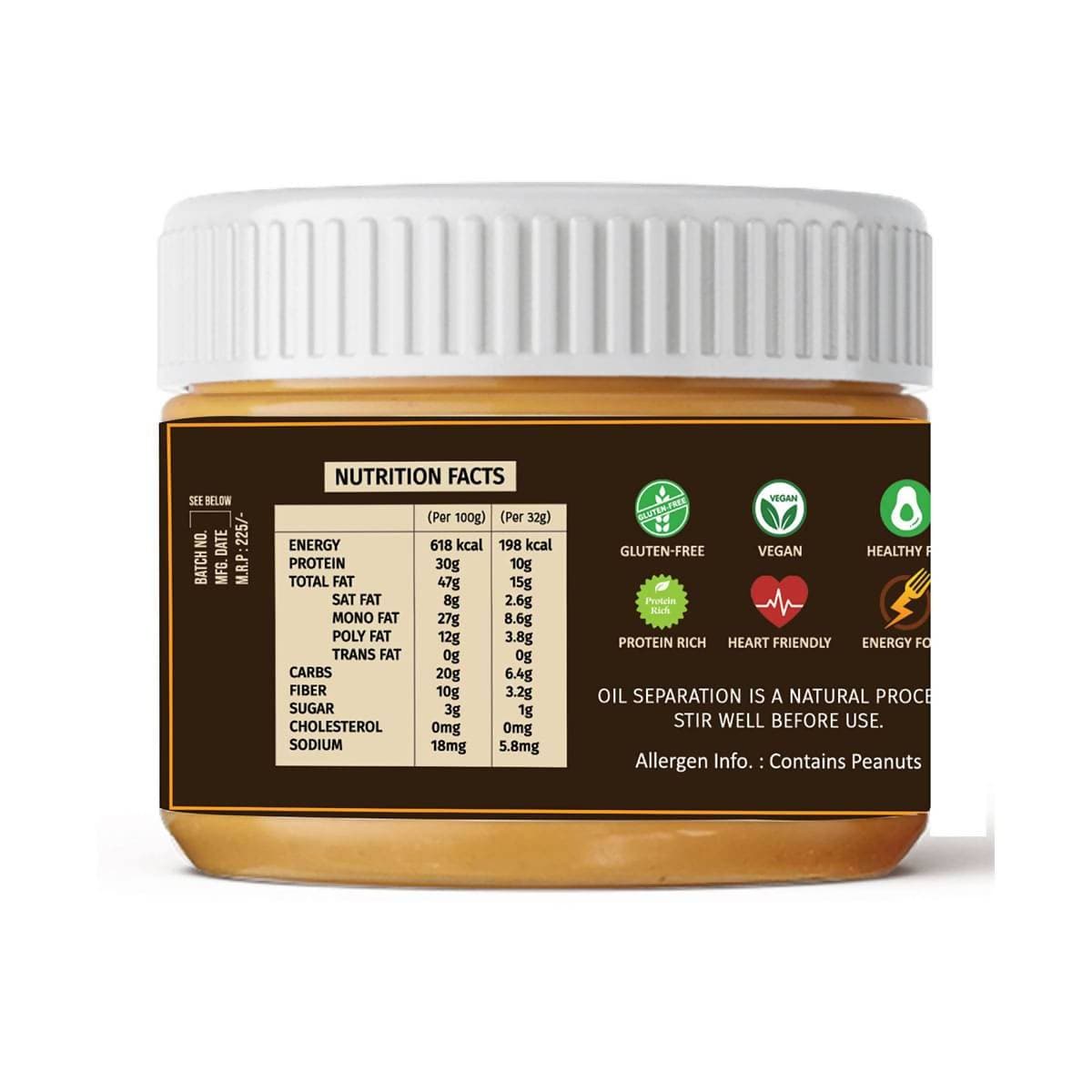 Oye Healthy Peanut Butter Natural Crunchy - Combo (850gm+340gm)
