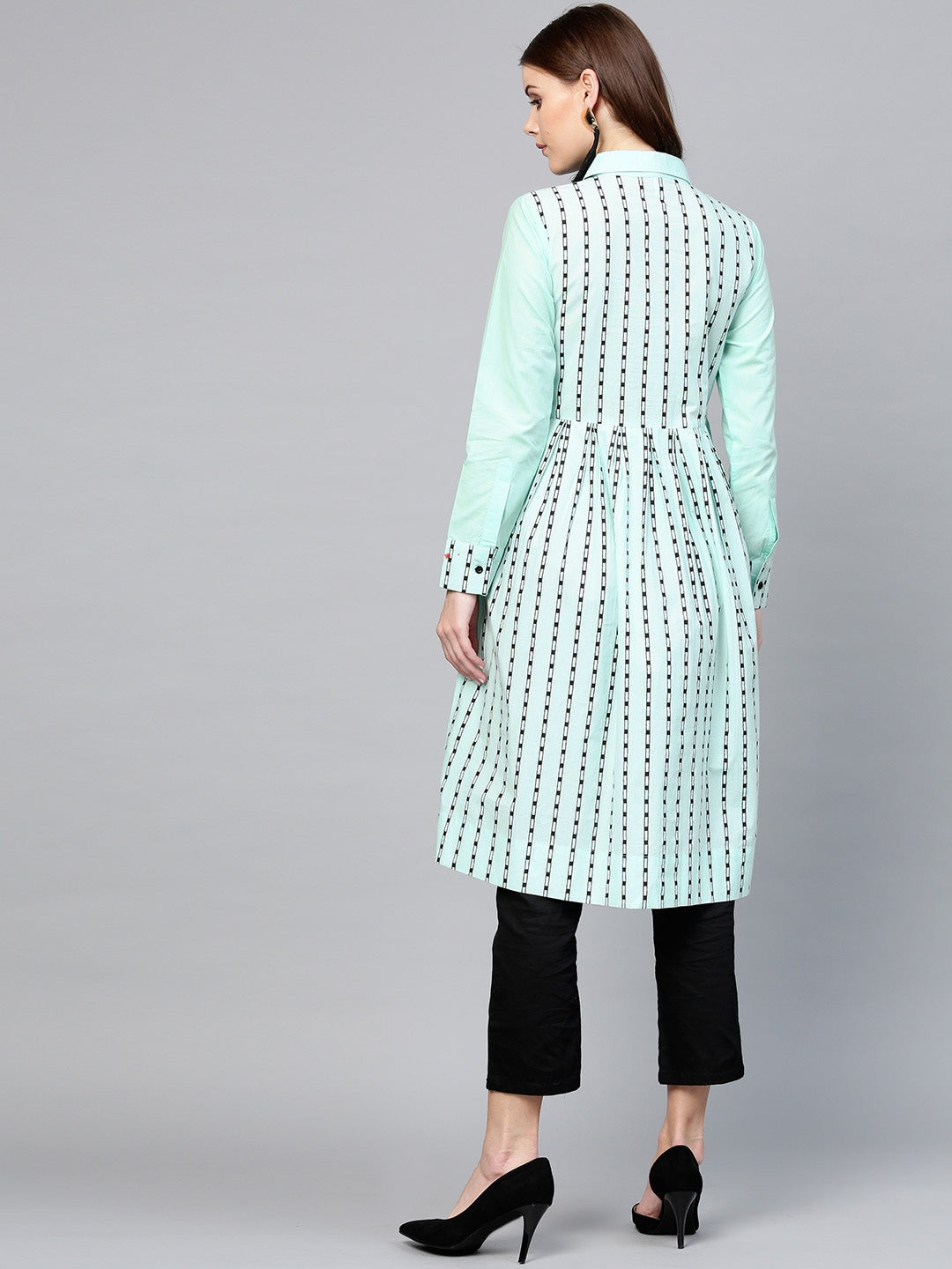 Yufta Green & Black Striped Tunic