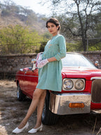 Yufta Green Checked Dress - Distacart