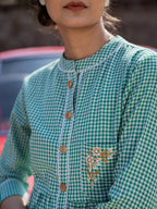 Yufta Green Checked Dress - Distacart