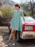 Yufta Green Checked Dress - Distacart
