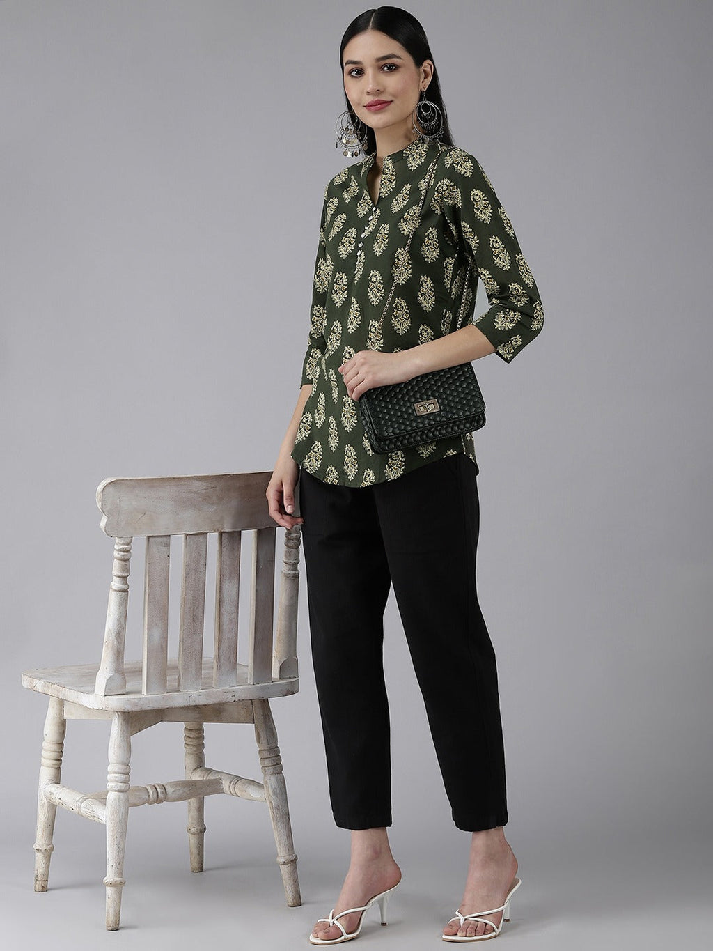 Yufta Green Printed Top