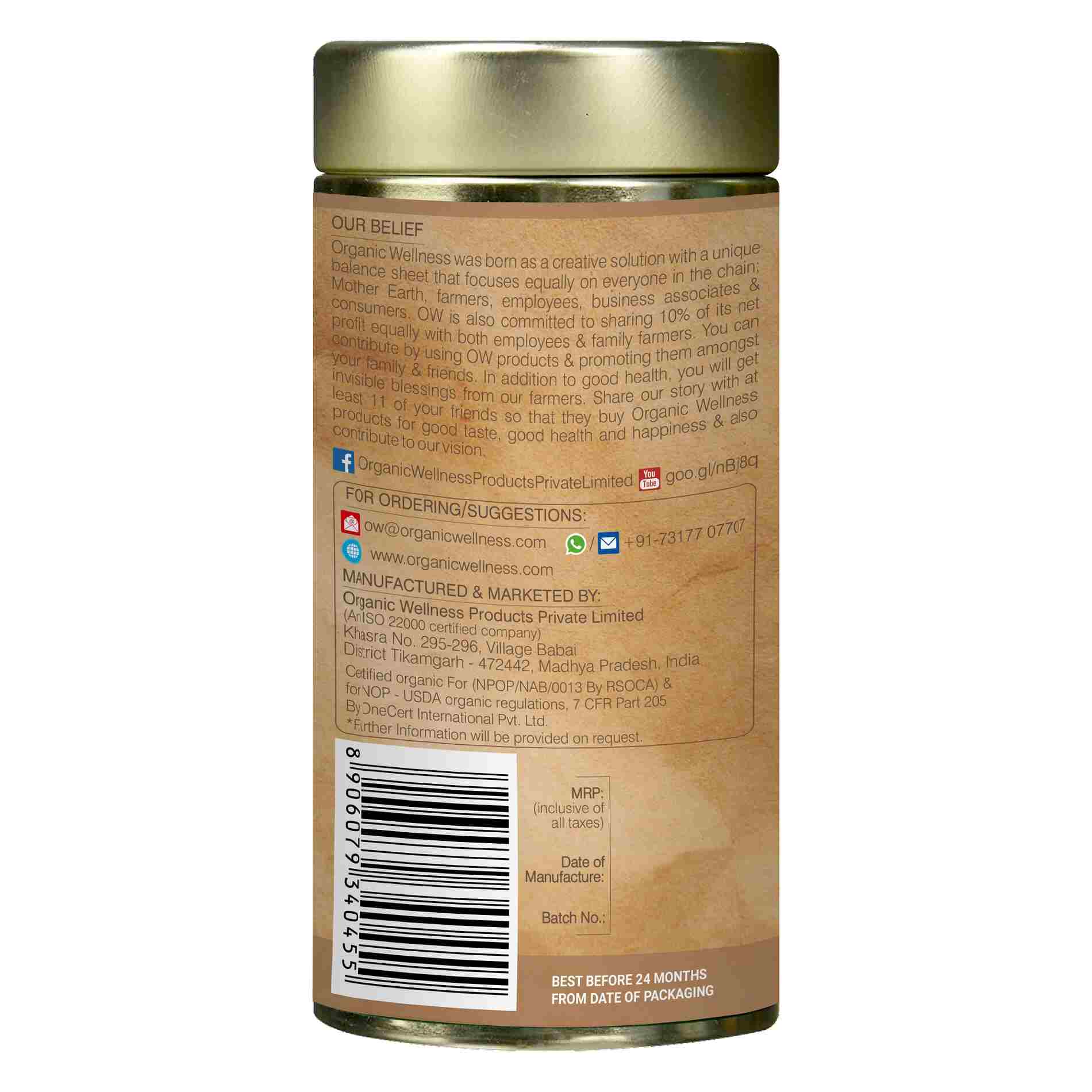 Organic Wellness Ow'Real Tulsi Green Tea Classic Tin - Distacart