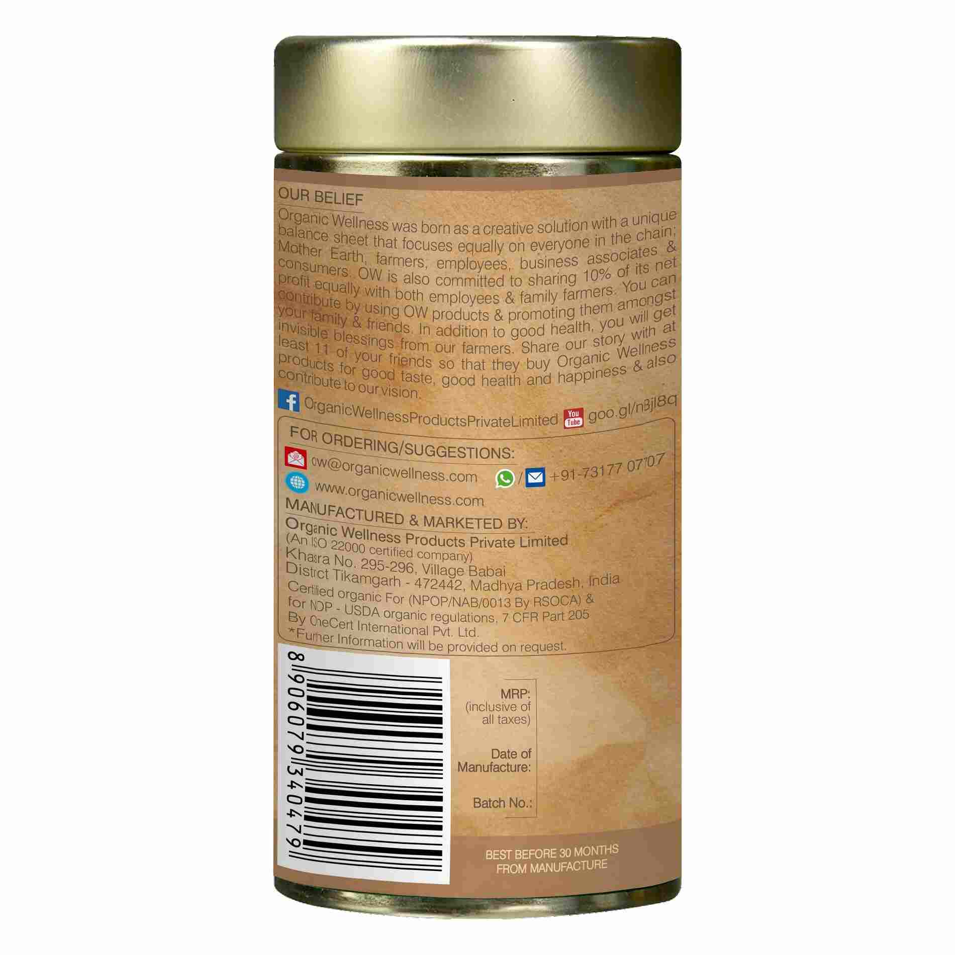 Organic Wellness Ow'Real Tulsi Green Tea Premium Tin Pack - Distacart