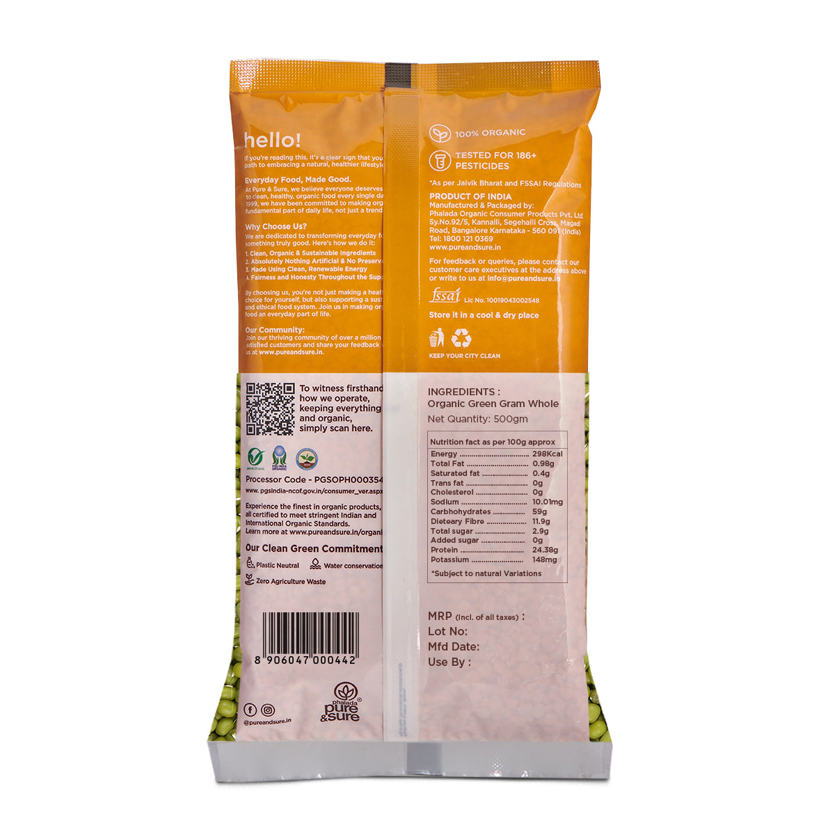Pure & Sure Organic Green Gram Whole - Distacart