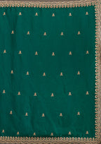 Lorenvalley Fashion Green Fendy Satin with Embroidery Double Sequence Work Saree with Blouse - Distacart