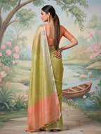 Anaita Green Tissue Saree With Blouse - Distacart