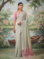 Anaita Grey Tissue Saree With Blouse - Distacart