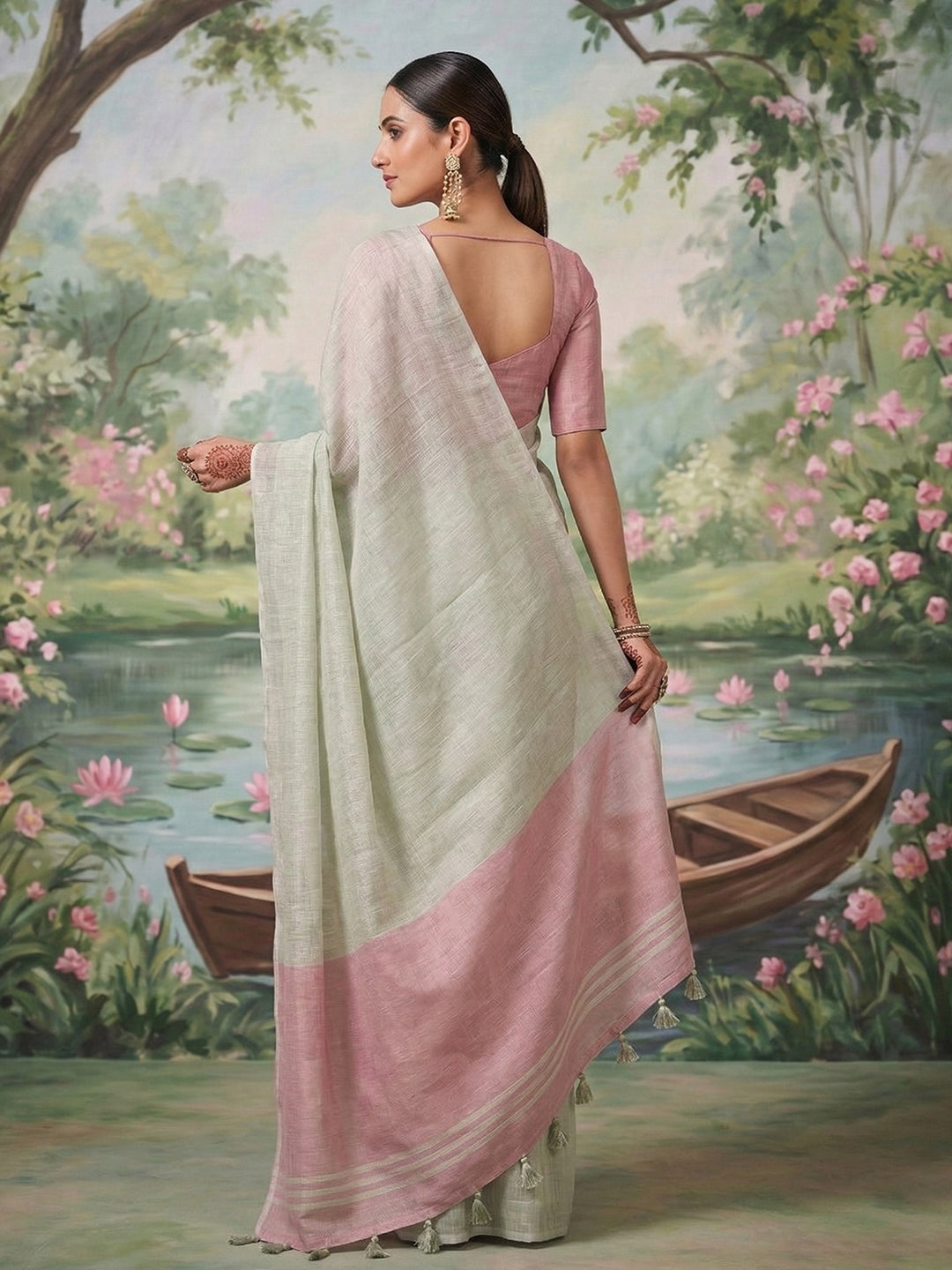 Anaita Grey Tissue Saree With Blouse - Distacart