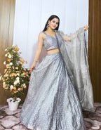 Lehenga Mart Designer Wedding Lehenga Choli For Women - Grey