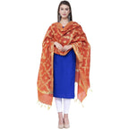 A R SILK Orange Color Vns pastle Chanderi cotton Dupattas and Chunnis
