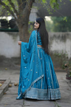 Lehenga Mart Designer Bollywood Style Wedding Lehenga Choli - Firozi
