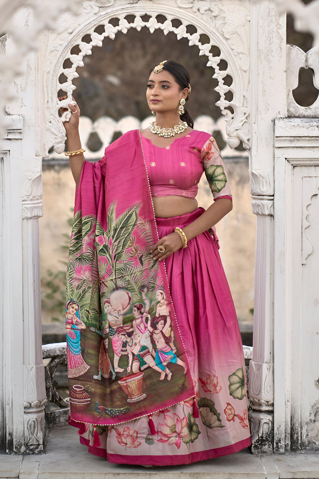 Lehenga Mart Designer Bollywood Style Wedding Lehenga Choli - Pink
