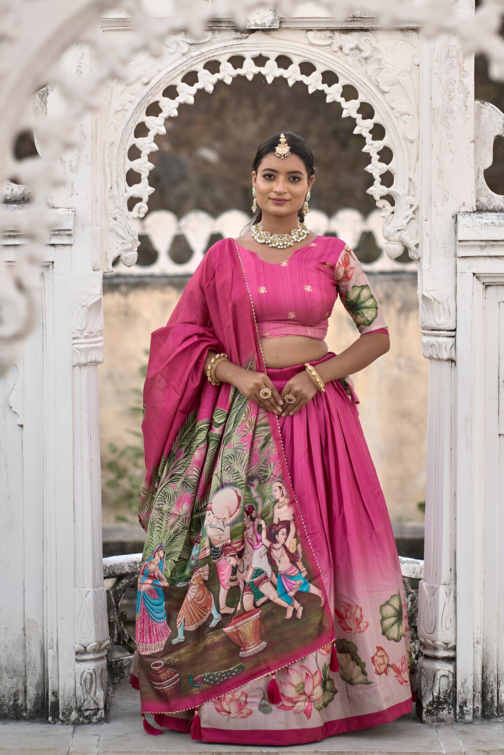 Lehenga Mart Designer Bollywood Style Wedding Lehenga Choli - Pink