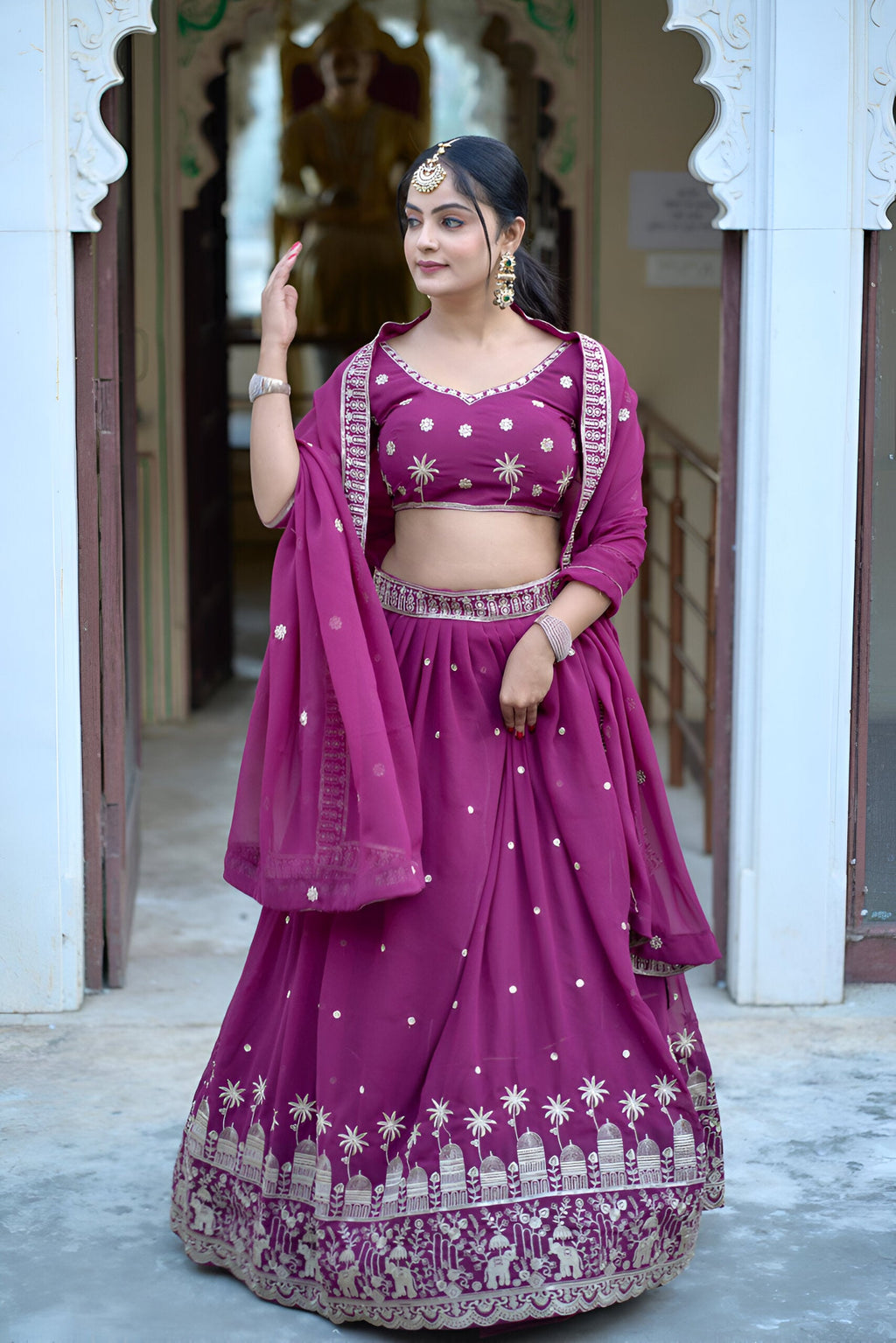 Lehenga Mart Designer Bollywood Style Wedding Lehenga Choli - Wine