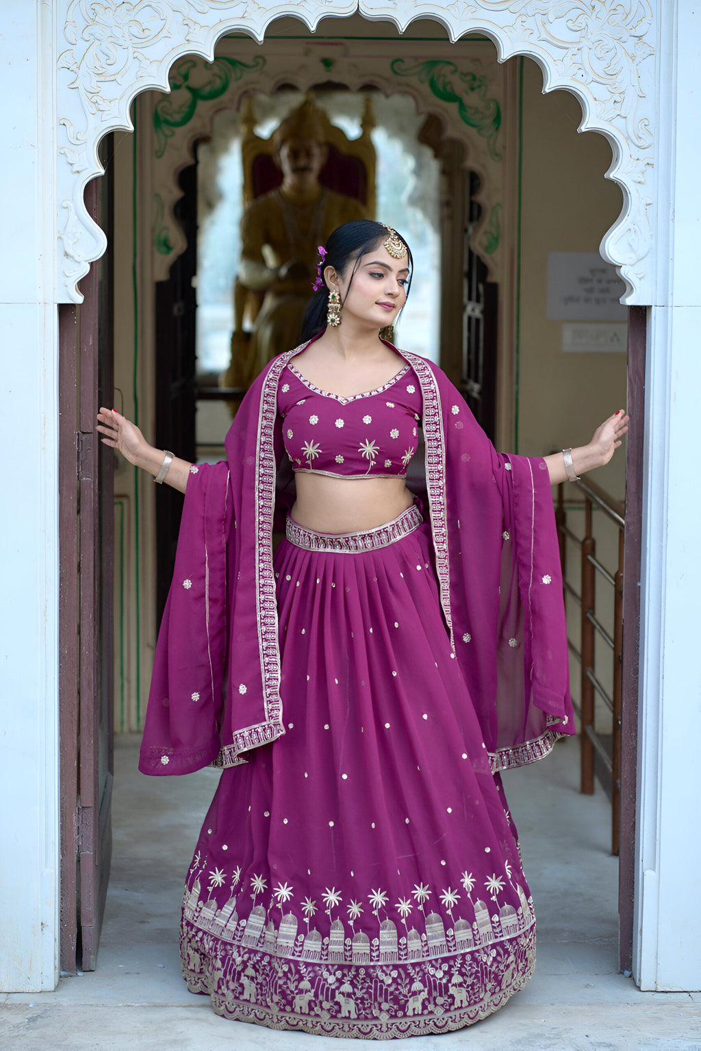 Lehenga Mart Designer Bollywood Style Wedding Lehenga Choli - Wine