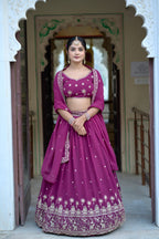 Lehenga Mart Designer Bollywood Style Wedding Lehenga Choli - Wine