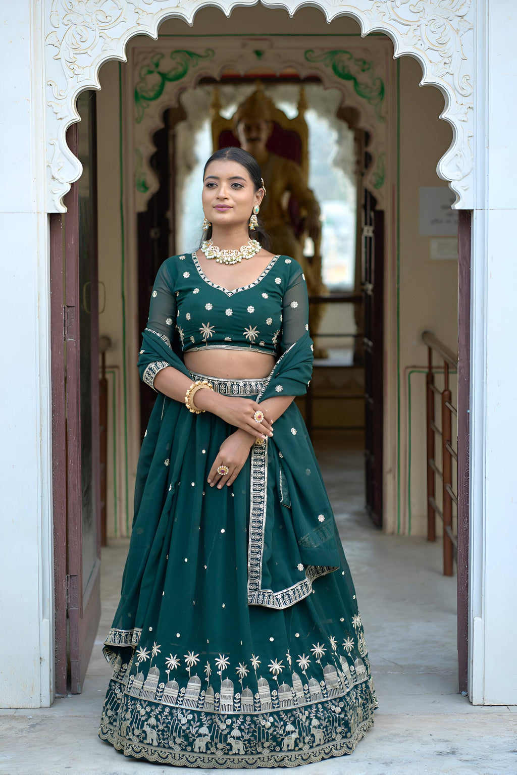 Lehenga Mart Designer Bollywood Style Wedding Lehenga Choli - Green