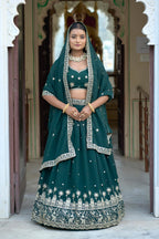Lehenga Mart Designer Bollywood Style Wedding Lehenga Choli - Green