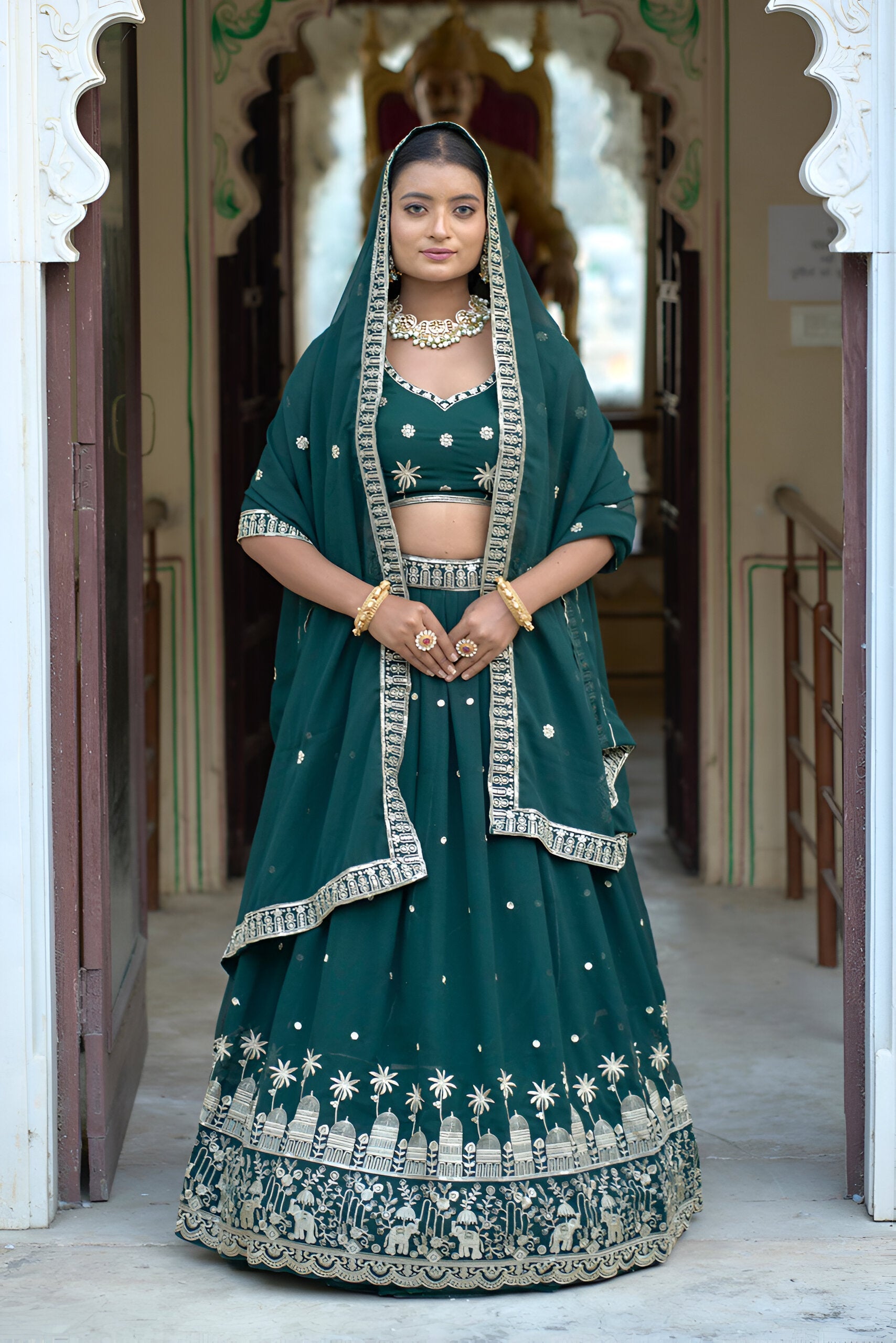 Lehenga Mart Designer Bollywood Style Wedding Lehenga Choli - Green