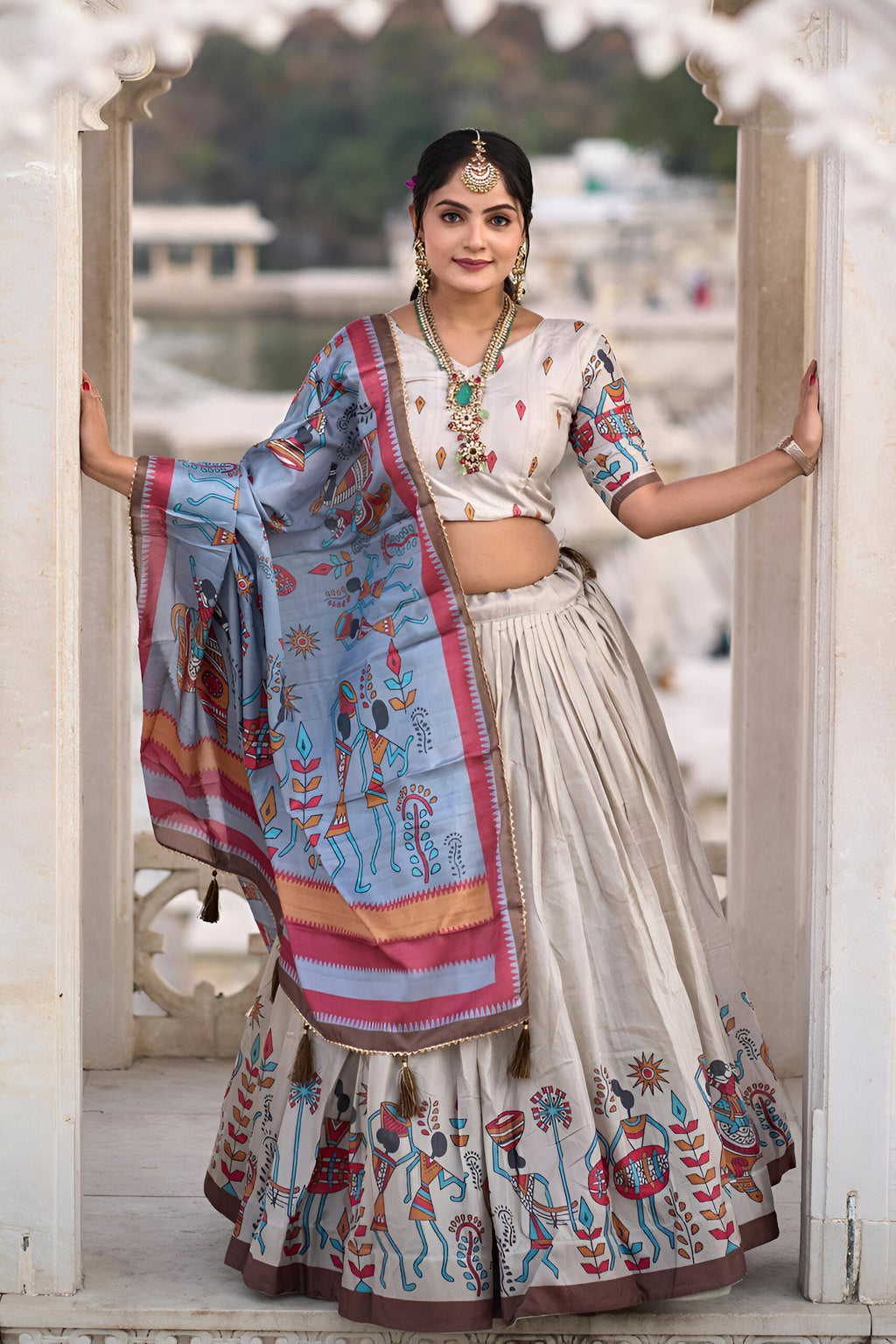 Lehenga Mart Designer Bollywood Style Wedding Lehenga Choli - Cream