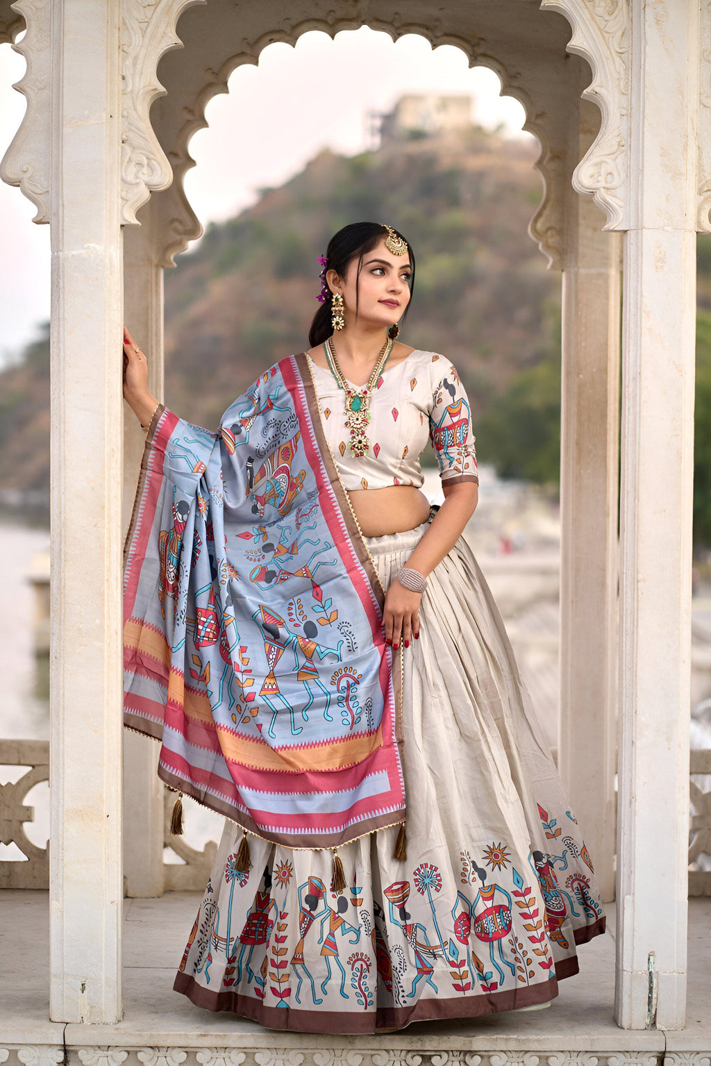 Lehenga Mart Designer Bollywood Style Wedding Lehenga Choli - Cream
