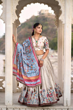 Lehenga Mart Designer Bollywood Style Wedding Lehenga Choli - Cream