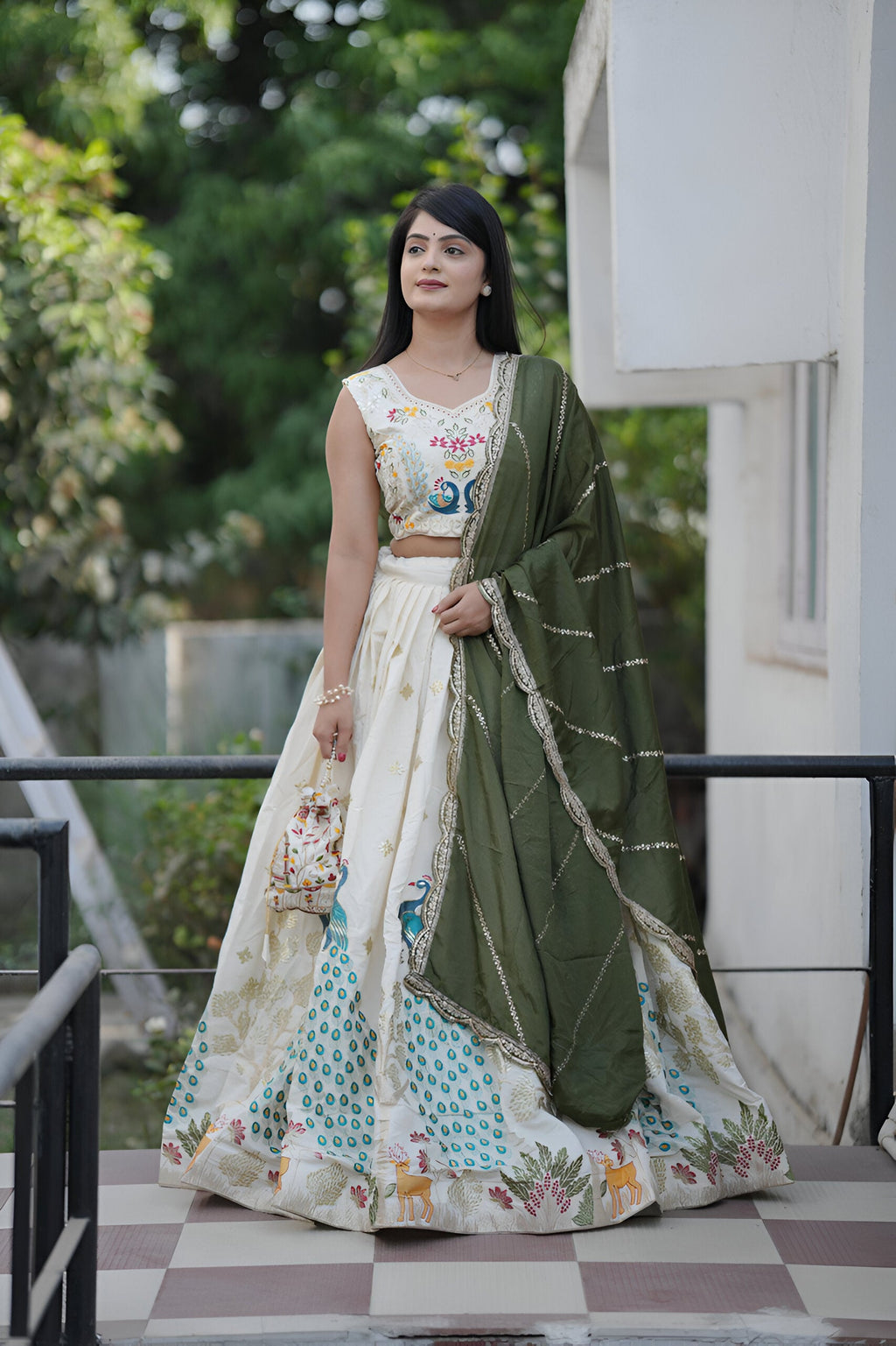 Lehenga Mart Designer Bollywood Style Wedding Lehenga Choli - Mahendi
