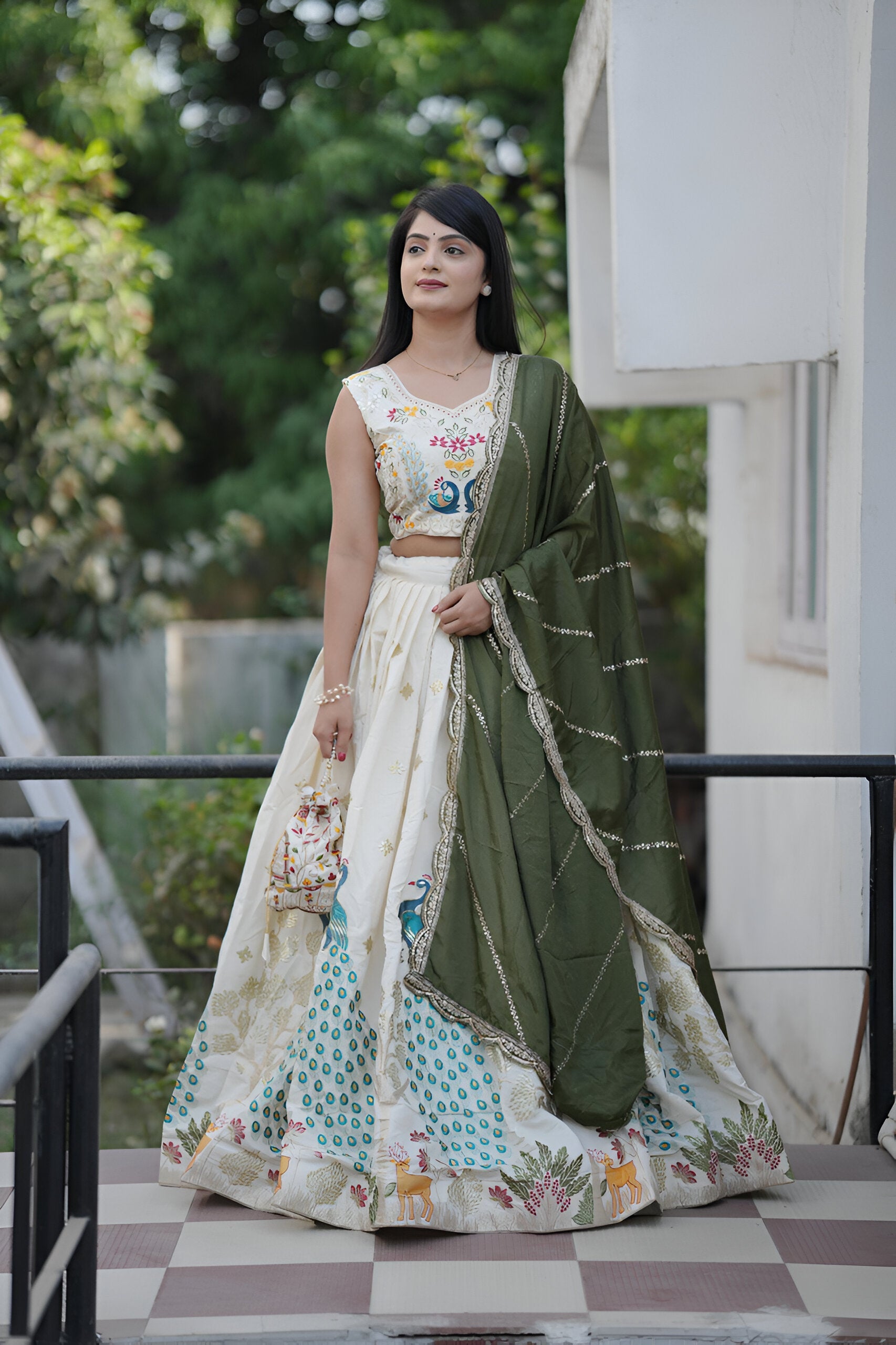 Lehenga Mart Designer Bollywood Style Wedding Lehenga Choli - Mahendi