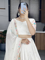 Lehenga Mart Designer Bollywood Style Wedding Lehenga Choli - White