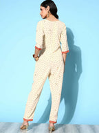 Ahalyaa Womens Offwhite Crepe Printed Jumpsuit - Distacart