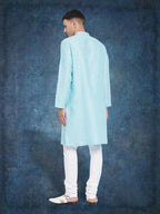 Even Apparels Men's Pure Cotton Turquoise Kurta